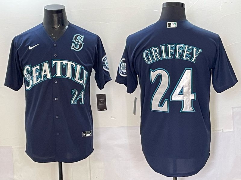 Men 2025 Seattle Mariners #24 Griffey blue Nike MLB Jersey style 061->miami dolphins->NFL Jersey